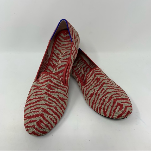Rothy's Shoes Rothys Retired Zebra Print Red Tan Loafer Size 65 Poshmark